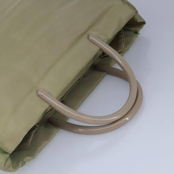 PRADA Tote Bag Nylon Plastic Beige Silver - Picture 6 of 16